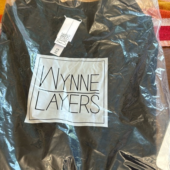 Wynne Layers Black Jersey Knit Sleeveless Tank Top Collar 1X - Picture 2 of 2